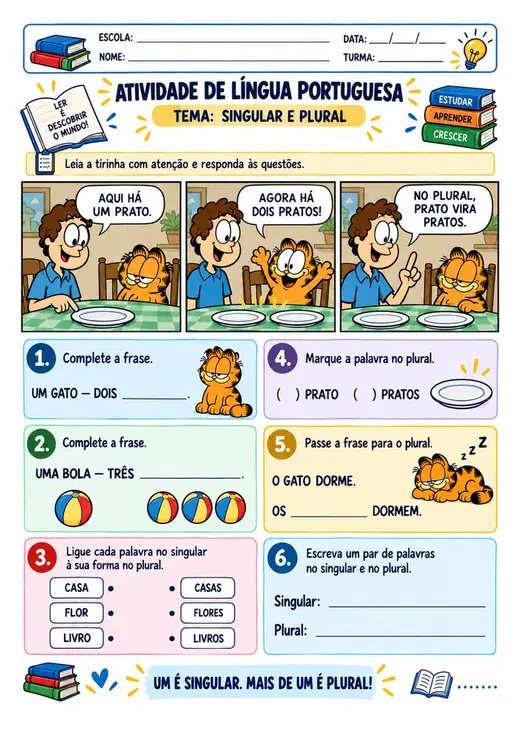 Atividade: Singular e plural (2º ano)